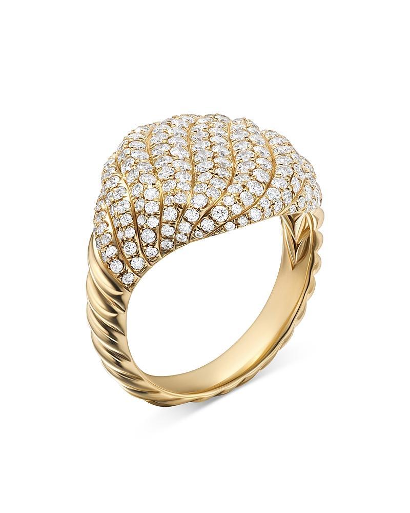 Womens Sculpted Cable Pinky Ring In 18K Yellow Gold Product Image