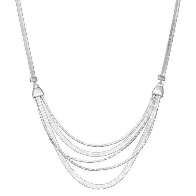 Napier Silver Tone Multirow Necklace, Womens Product Image