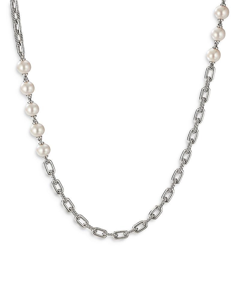 Womens Madison Pearl Chain Necklace in Sterling Silver with Pearls Product Image