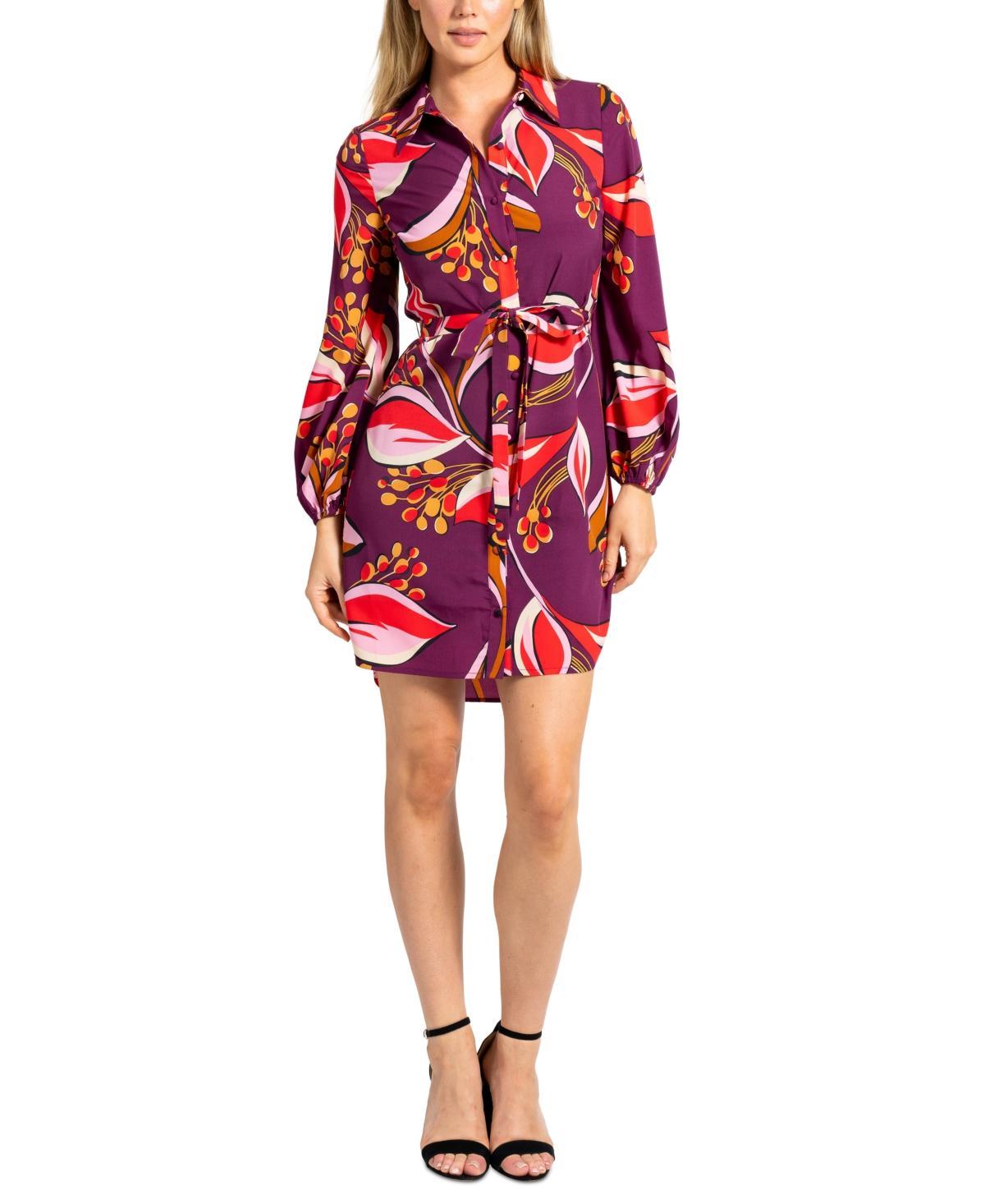 Sam Edelman Womens Printed Long-Sleeve Shirtdress Product Image