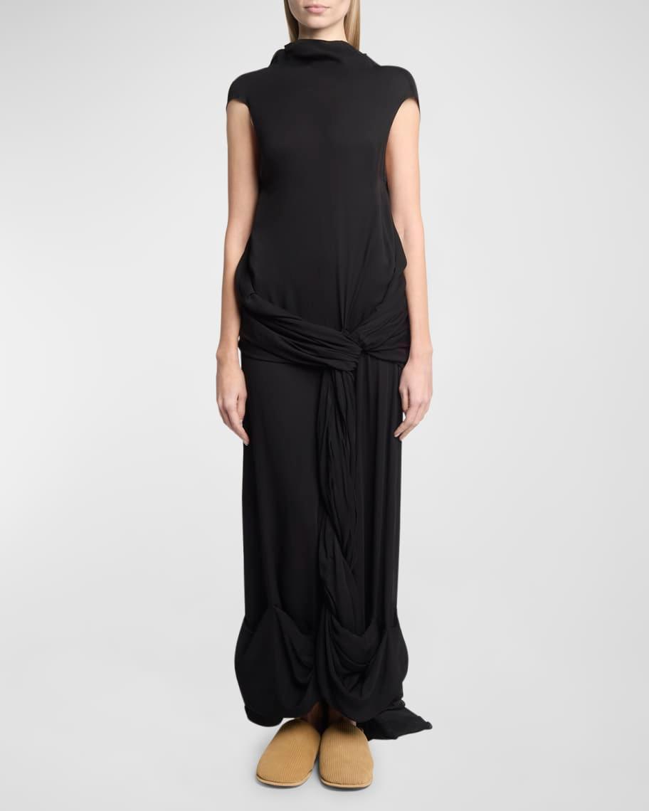 Twisted Drape Sleeveless Backless Maxi Dress Product Image