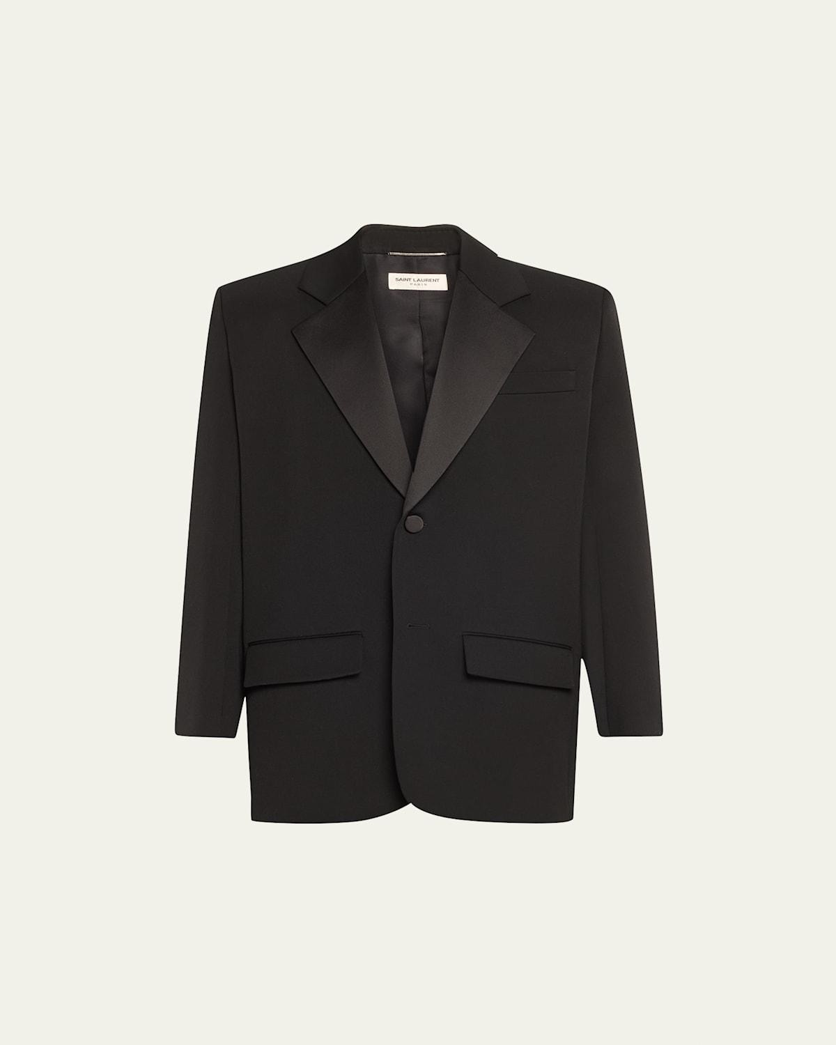 Mens Wool Tuxedo Jacket with Oversized Shoulders Product Image