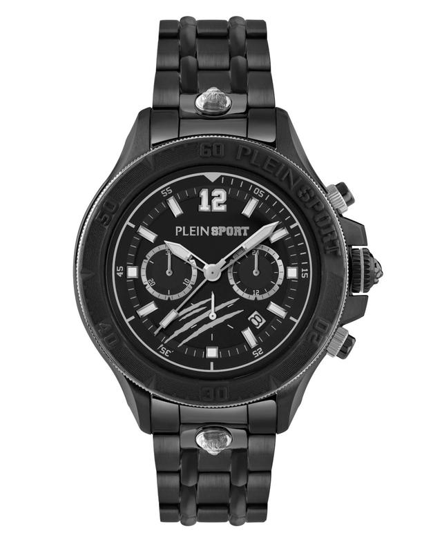 Plein Sport Mens Warrior Tech Chronograph Date Quartz Black Stainless Steel 47.5MM - Black Product Image