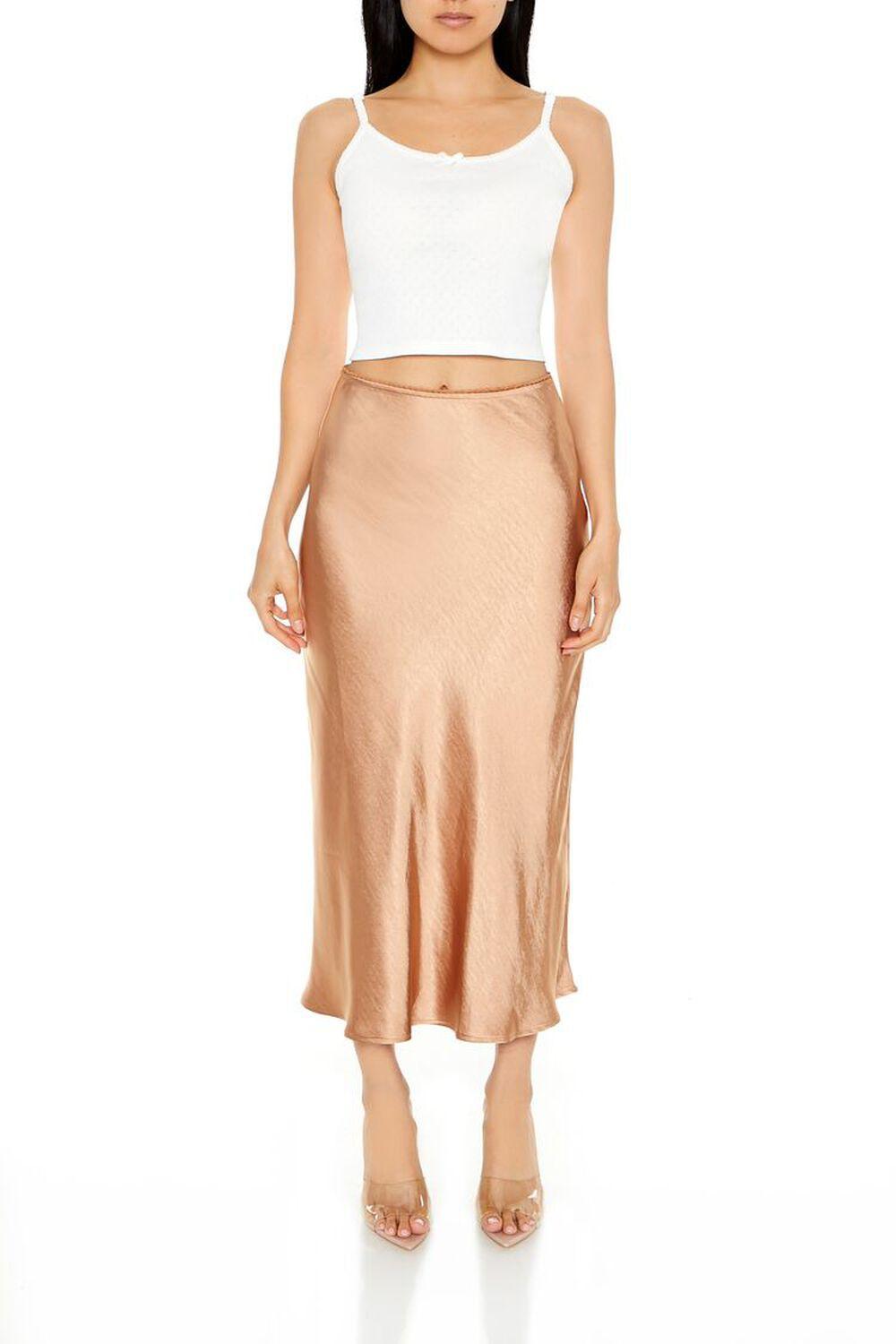 Satin Slip Midi Skirt | Forever 21 Product Image