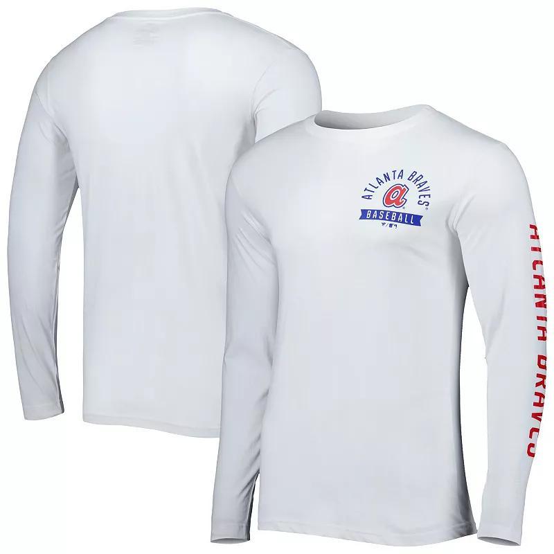 Mens Fanatics White Atlanta Braves Pressbox Long Sleeve T-shirt Product Image