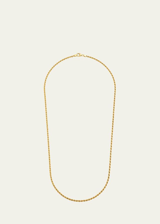 Mens 14K Yellow Gold Rope Chain Necklace, 24in Product Image