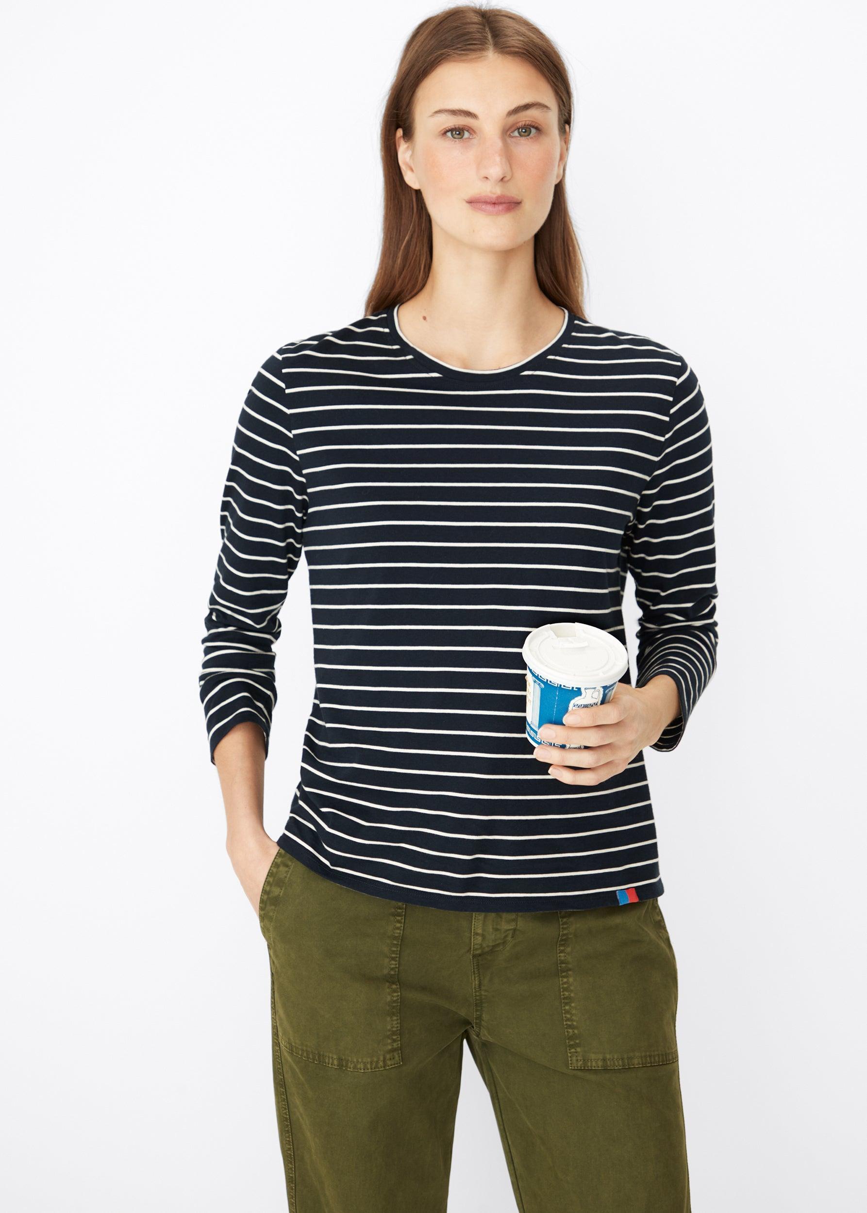 The Modern Long - Navy/Cream Pinstripe Female Product Image