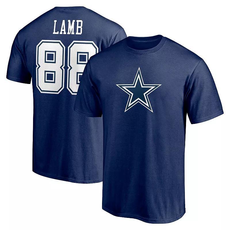 Mens Fanatics Branded CeeDee Lamb Dallas Cowboys Team Player Icon Name & Number T-Shirt Blue Product Image