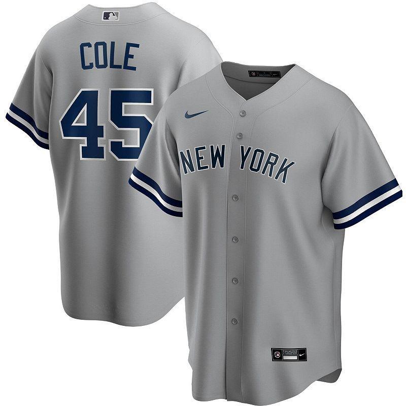 Nike Mens New York Yankees Official Player Replica Jersey Gerrit Cole - Gray Product Image