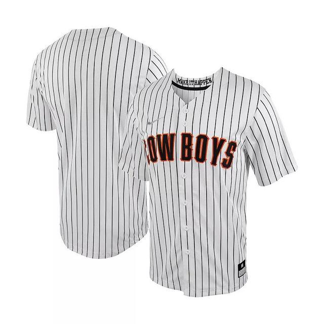 Mens Nike /Black Oklahoma State Cowboys Pinstripe Replica Full-Button Baseball Jersey Product Image