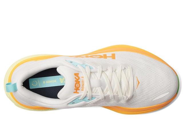 Hoka Men's Bondi 8 (Blanc De Blanc/Solar Flare) Men's Shoes Product Image