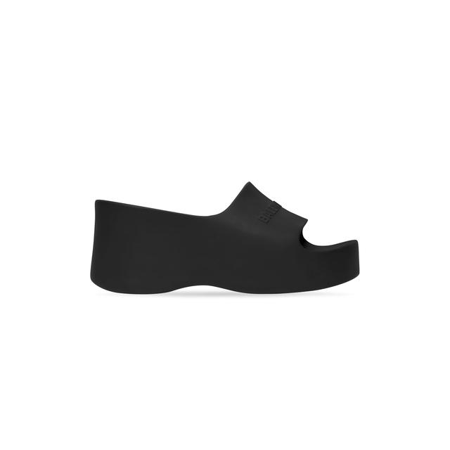 Women's Chunky Wedge Sandal in Black Product Image