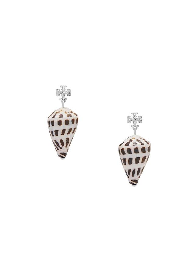 Womens Silvertone & Shell Drop Earrings Product Image