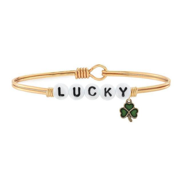 Luca + Danni Lucky Shamrock Bangle Bracelet, Womens Gold Tone Product Image