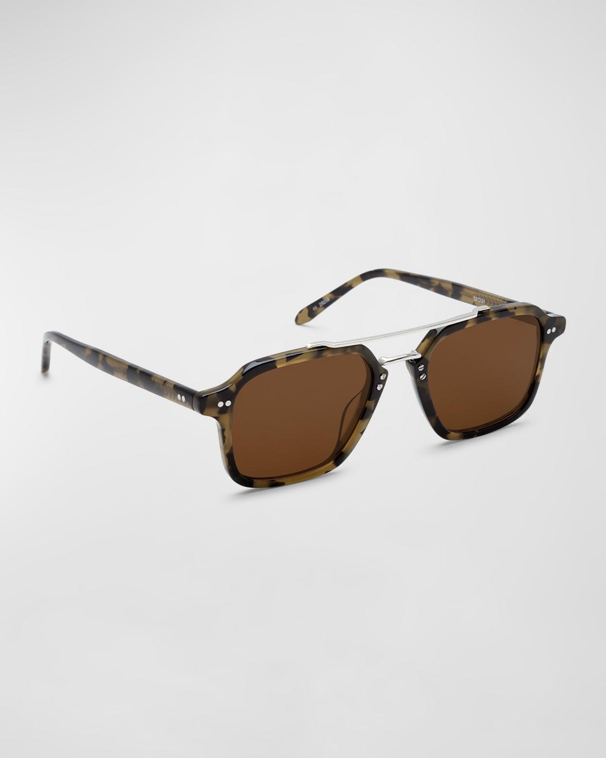 Men's Colton Double-Bridge Acetate Aviator Sunglasses Product Image