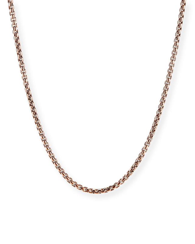 Mens Small Box Chain Necklace in 18K Rose Gold, 2.7mm Product Image