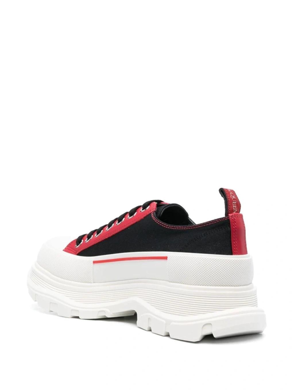 Black & Red Tread Slick Sneakers In 1549 Blk/w.r./of.w/w Product Image