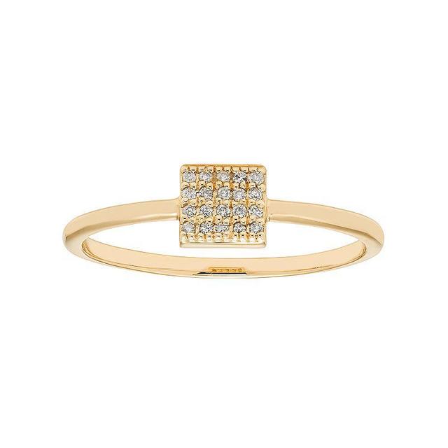 10k Gold Diamond Accent Square Ring, Womens White Product Image