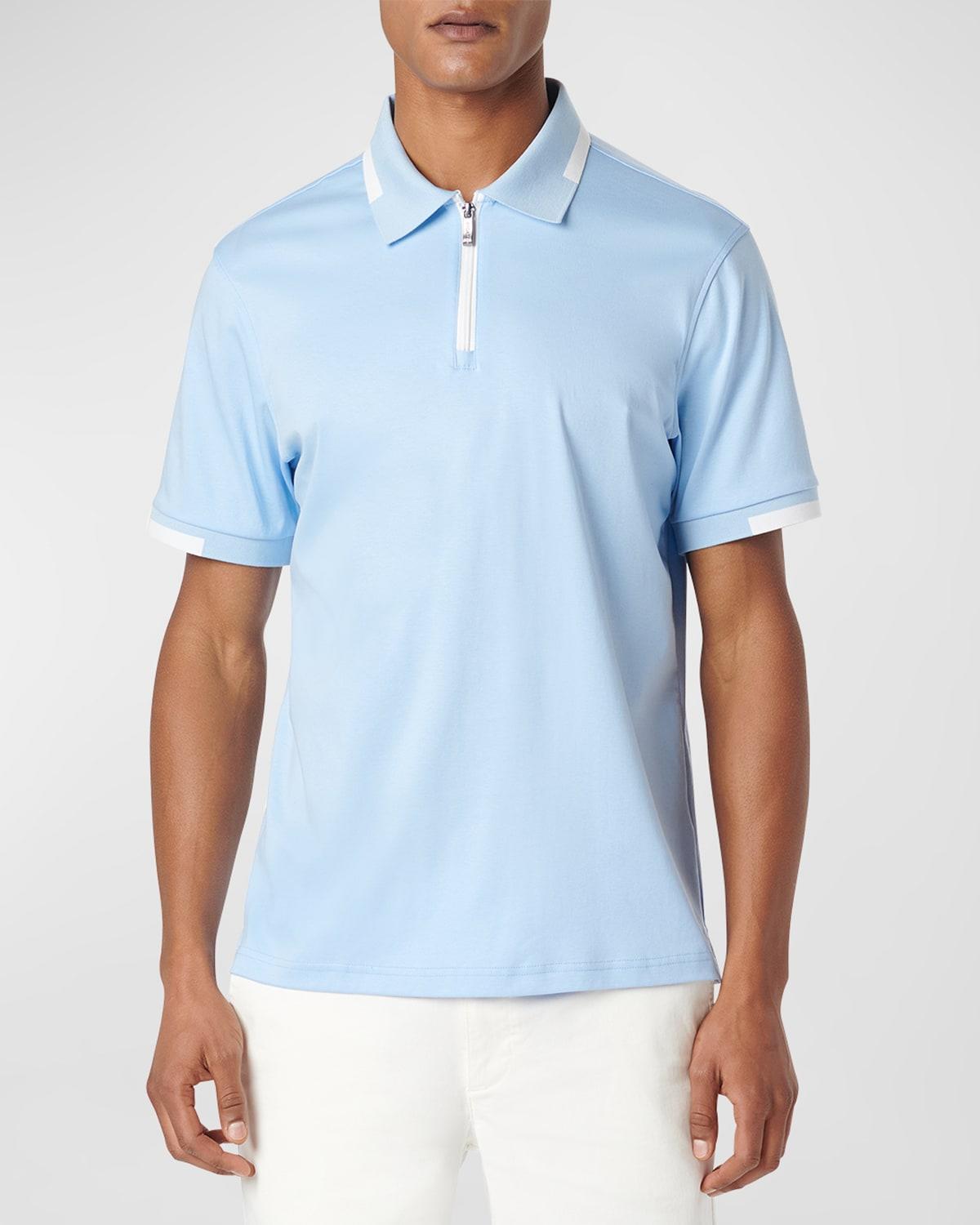 Mens Cotton Quarter-Zip Polo Shirt Product Image