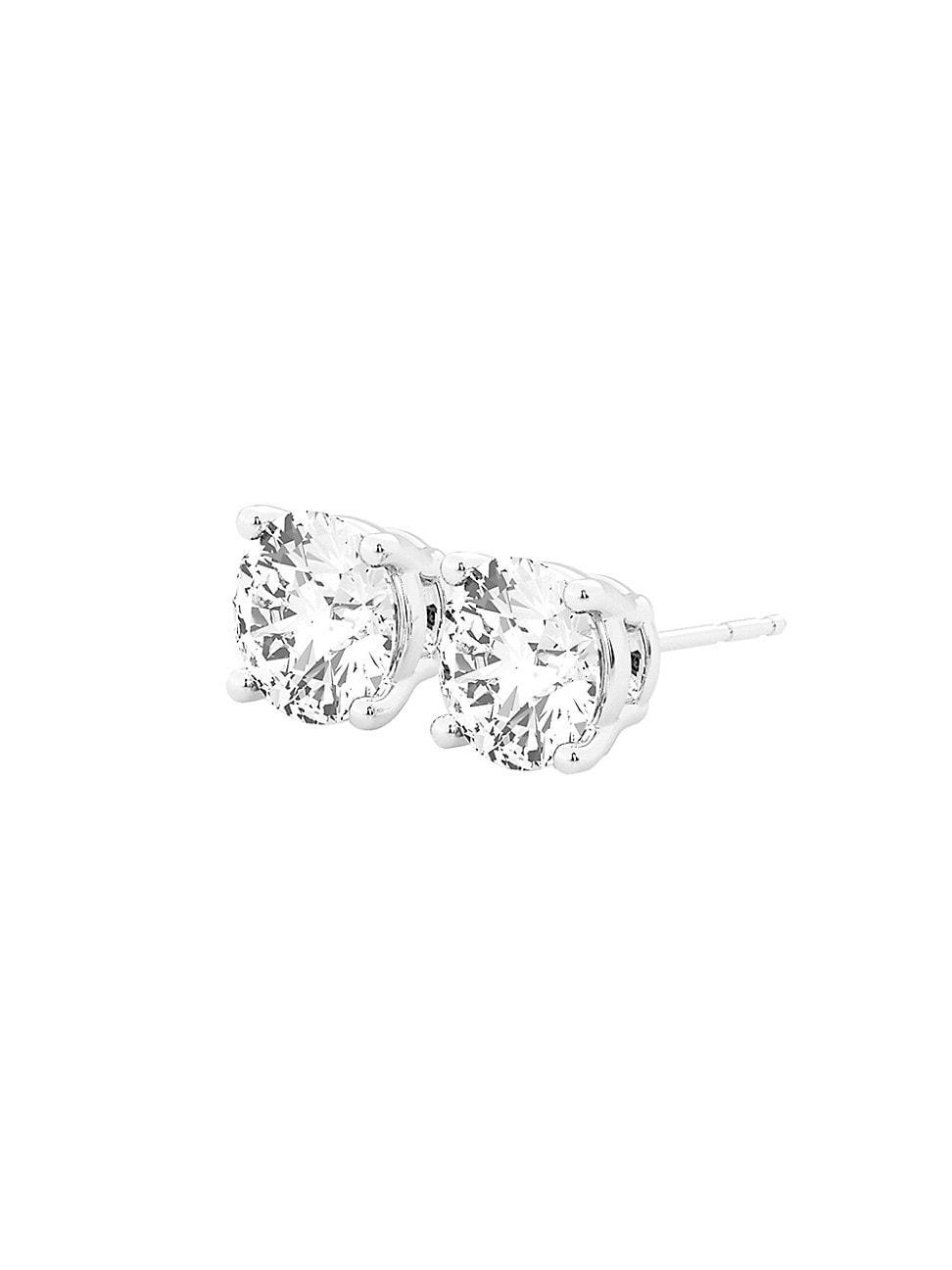 Womens 14K White Gold & 1 TCW Natural Diamond Stud Earrings Product Image