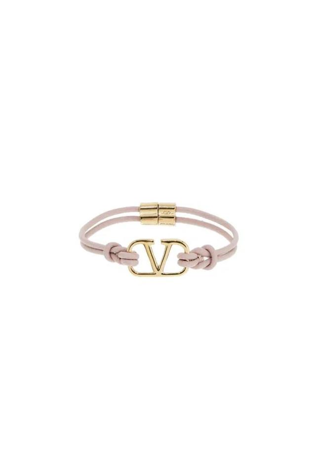 Leather Vlogo Signature Bracelet In Gold Product Image