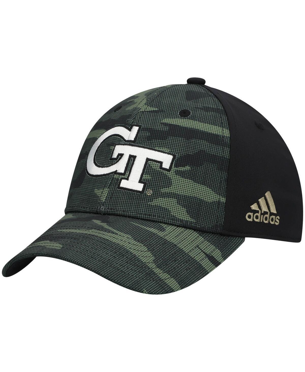 Mens adidas Camo Georgia Tech Yellow Jackets Military-Inspired Appreciation Flex Hat Product Image