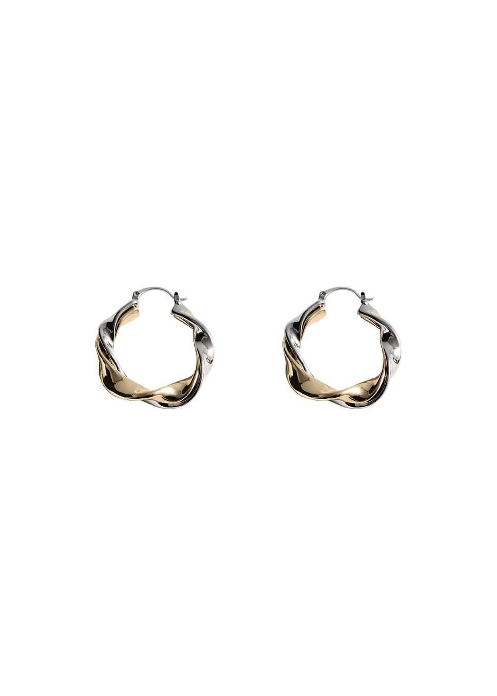 MANGO - Twisted hoop earrings - One size - Women Product Image