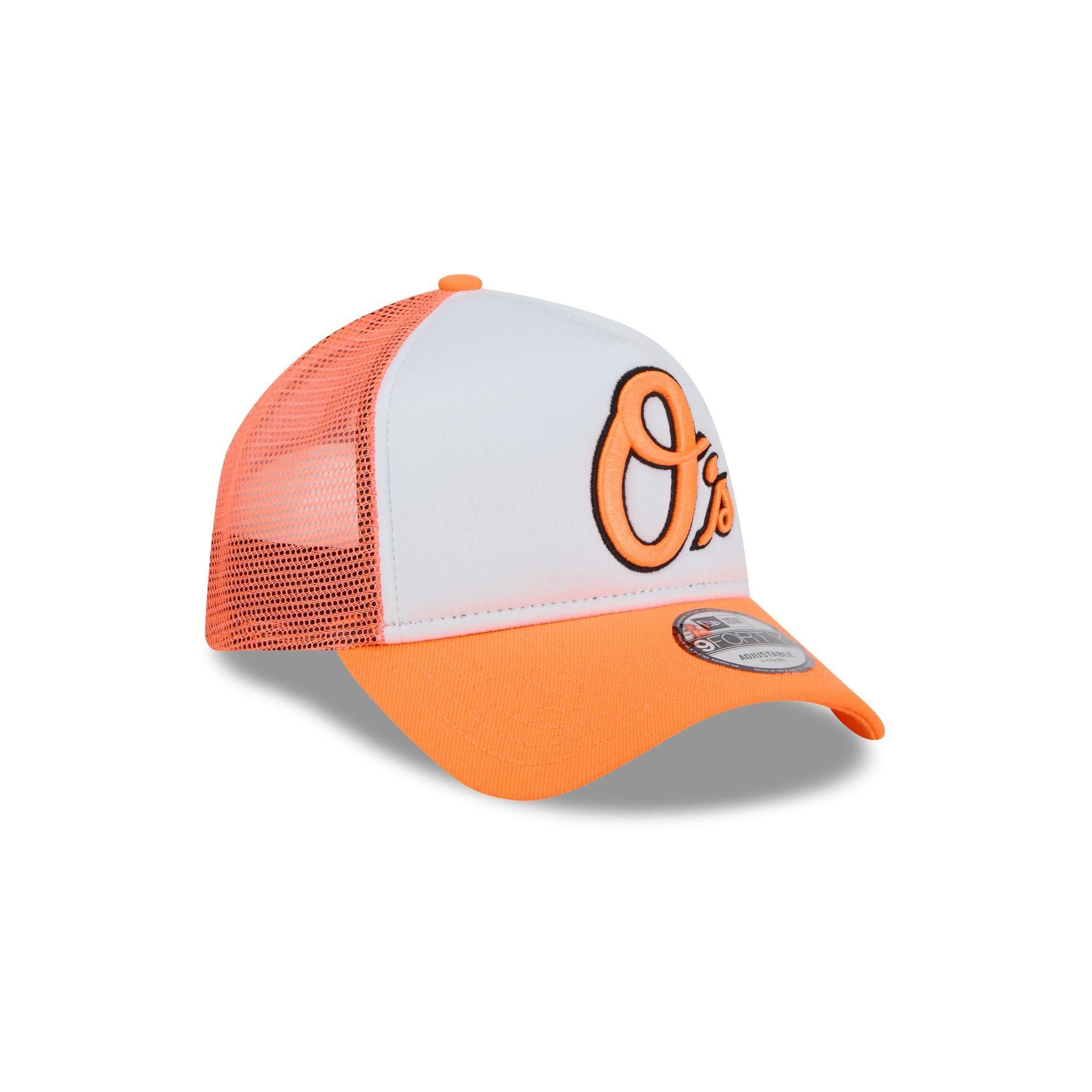 Baltimore Orioles Hi Vis Doodle 9FORTY A-Frame Trucker Hat Male Product Image