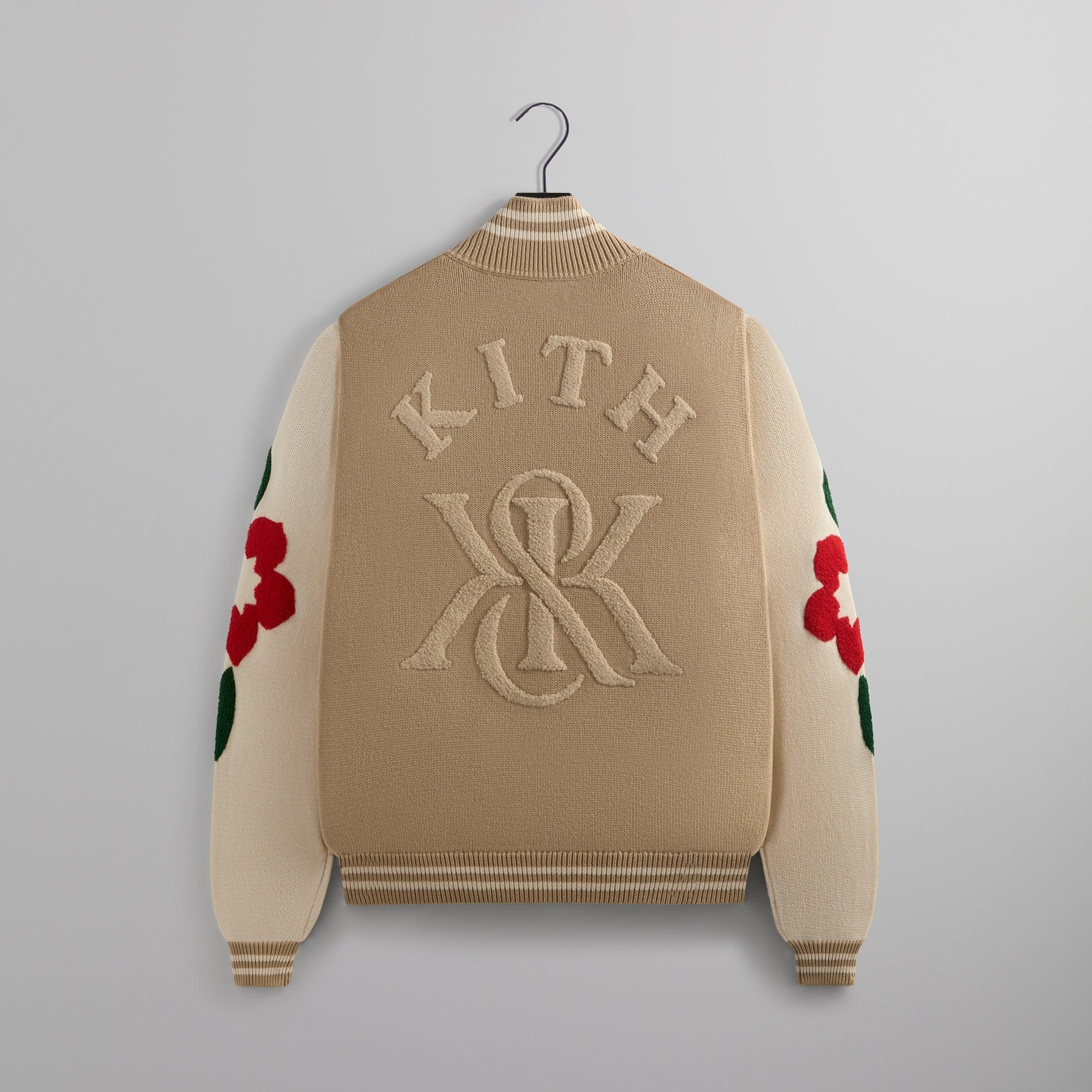 Kith Floral Crest Wyona Full Zip Sweater - Canvas Male Product Image