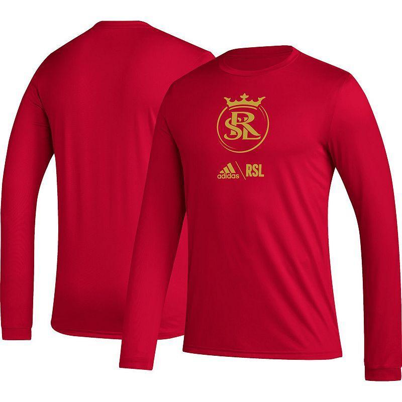 Mens adidas Red Real Salt Lake Icon Long Sleeve T-Shirt Product Image