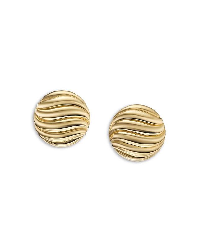 Womens Sculpted Cable Stud Earrings In 18K Yellow Gold Product Image