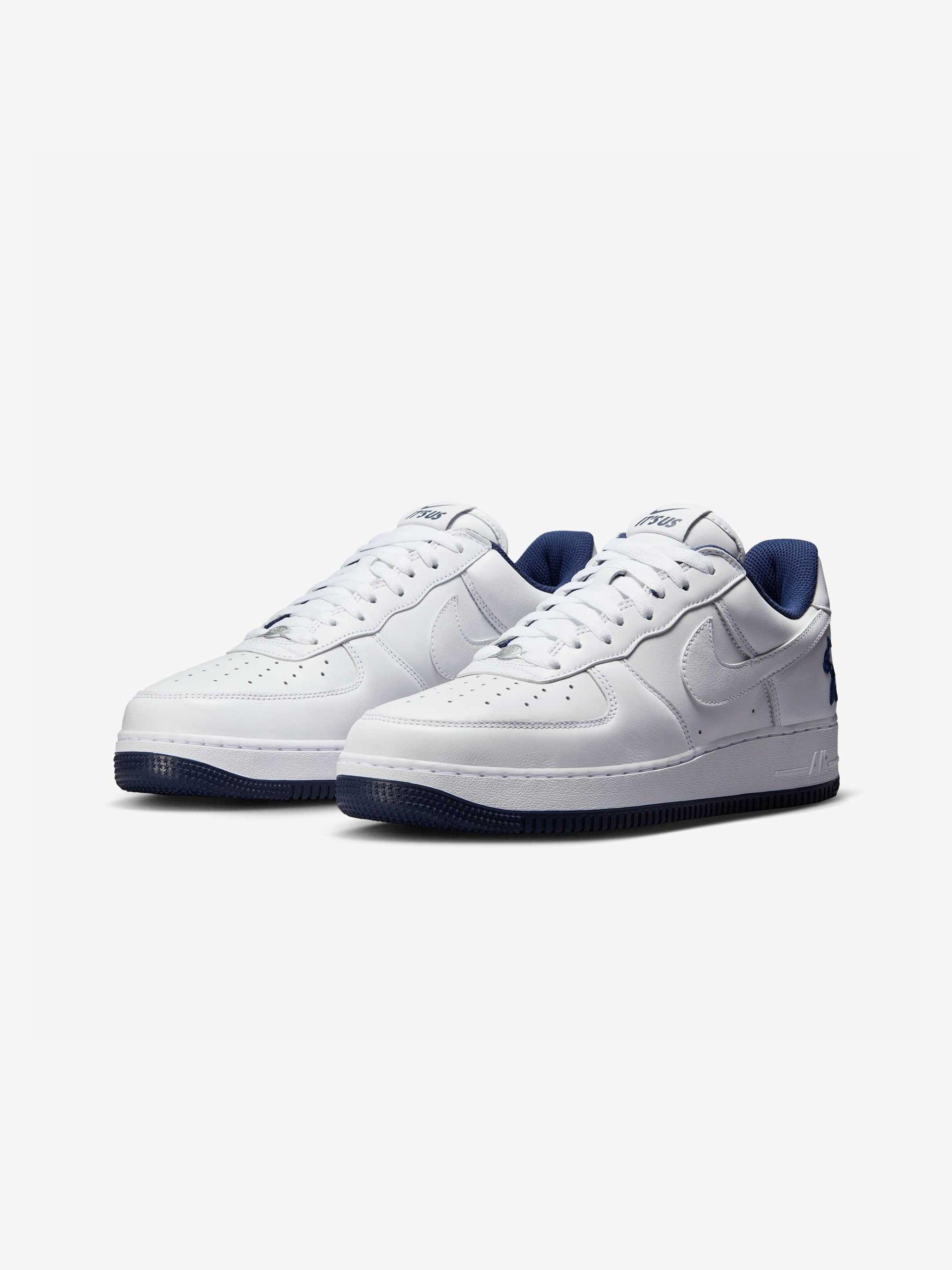 Nike Us Force 1 (WHITE/WHITE-MIDNIGHT NAVY-DK POWDER BLUE) Product Image