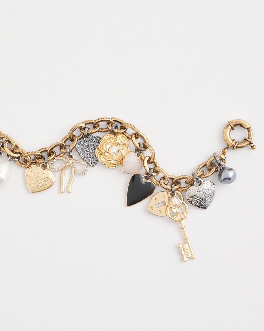 Mixed-Metal Heart Charm Bracelet   Chico's - Mixed Metals - Women Product Image