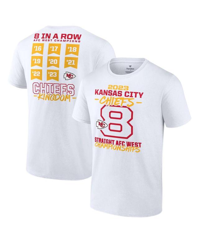 Mens Fanatics Branded Kansas City Chiefs Eight-Time AFC West Division Champions T-Shirt Product Image