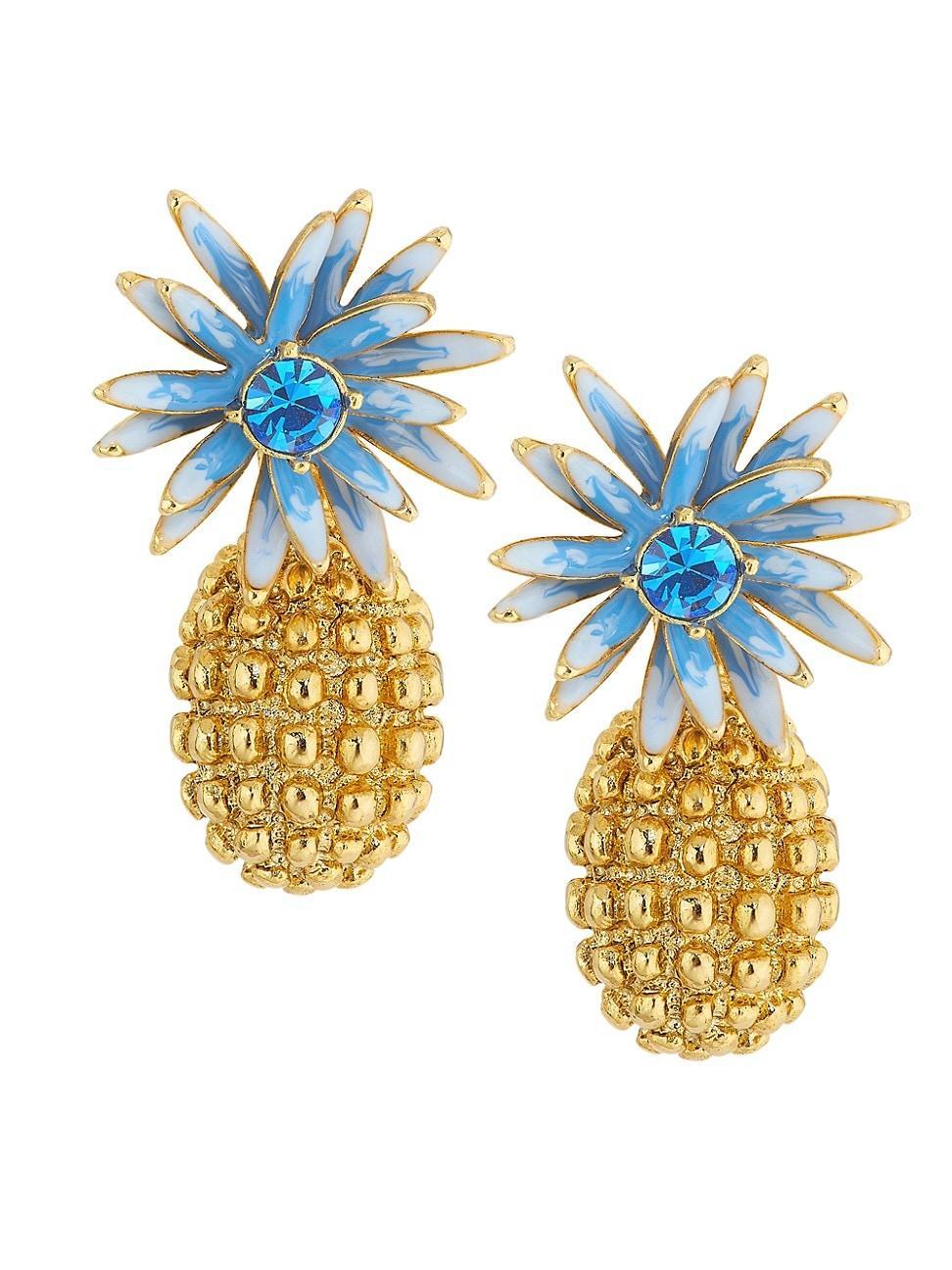 Womens Goldtone, Glass Crystal & Enamel Cactus Ear Jackets Product Image