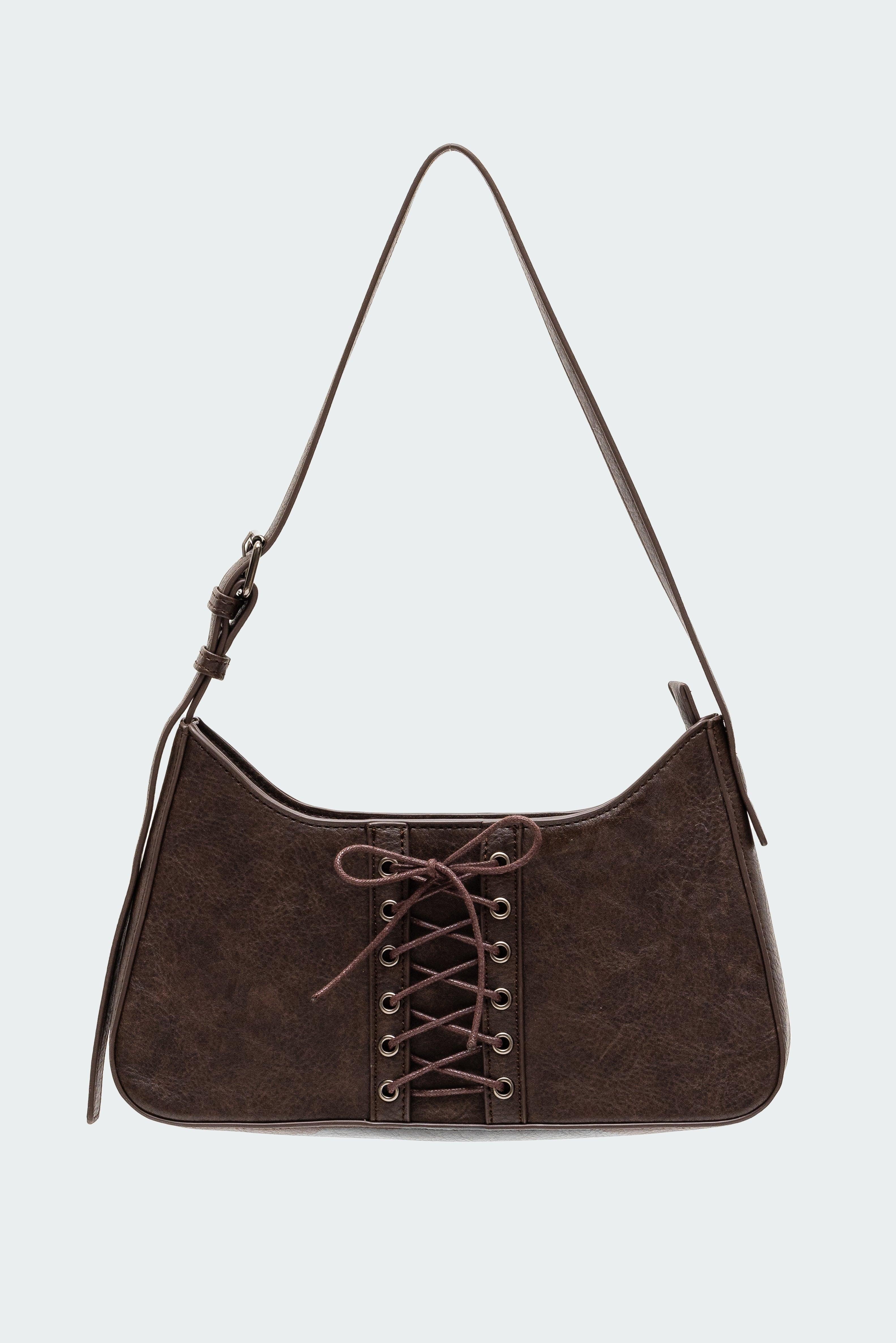 Lace Up Faux Leather Bag Product Image