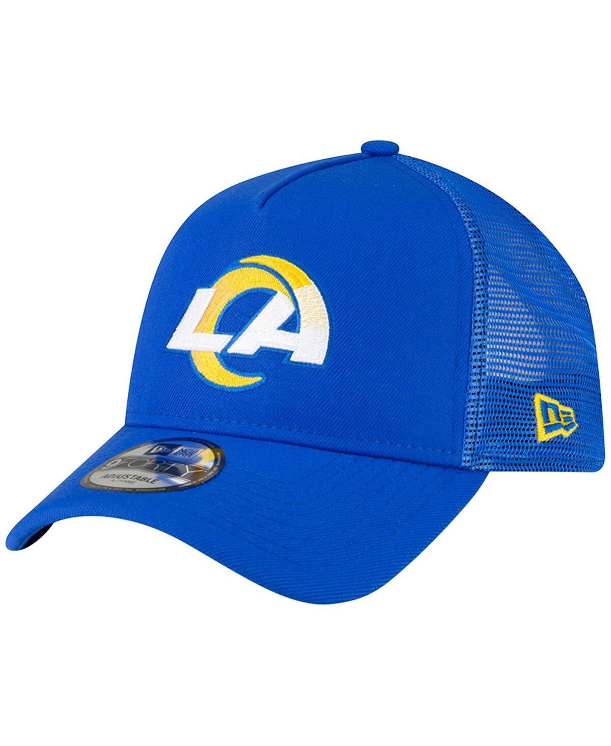 Mens New Era Royal Los Angeles Rams A-Frame Trucker 9FORTY Adjustable Hat Product Image