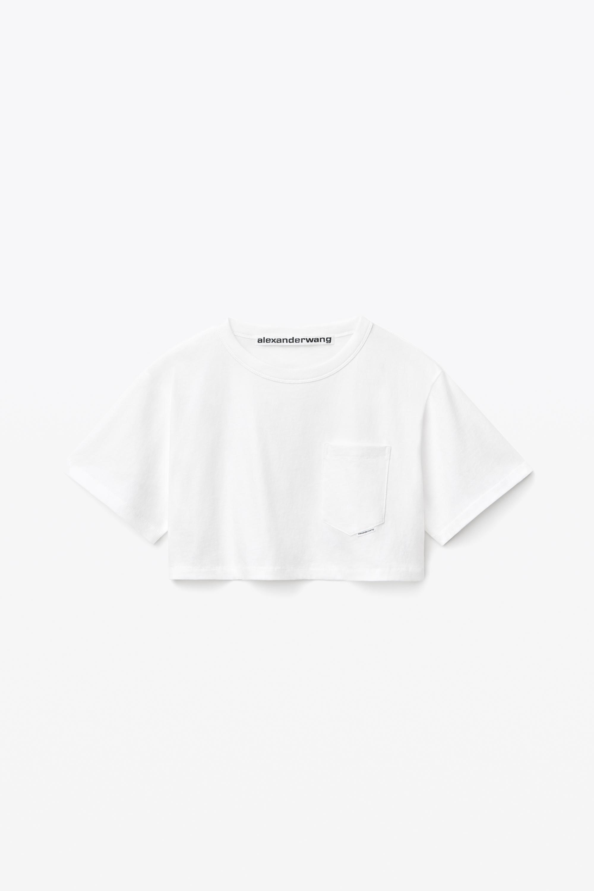 Cropped Tee In High Twist Jersey  Product Image