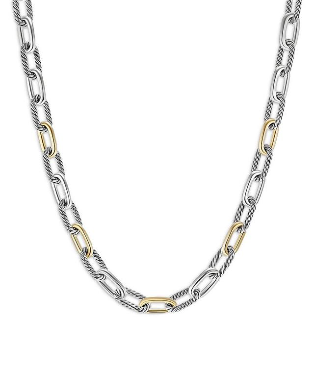 Womens Madison Chain Necklace in Sterling Silver with 18K Yellow Gold Product Image