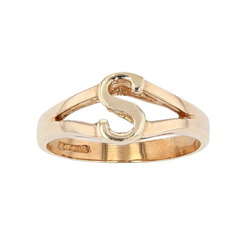 Traditions Jewelry Company 18k Gold Over Sterling Silver Initial Ring, Womens Product Image