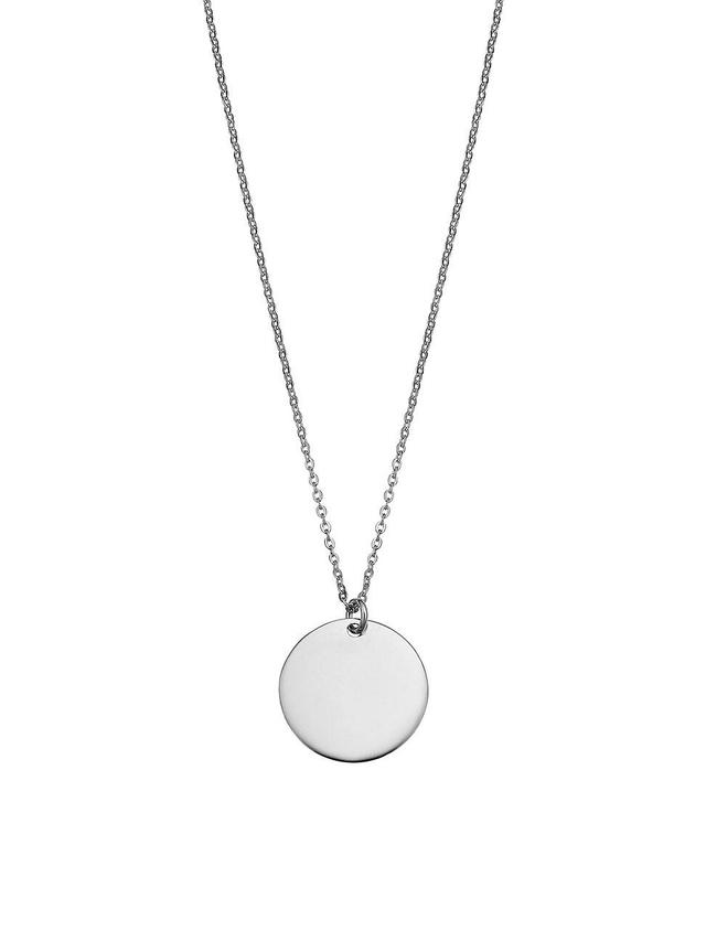 Womens 14K White Solid Gold Manhattan Pendant Necklace Product Image