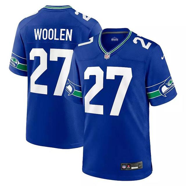 Mens Nike Tariq Woolen Royal Seattle Seahawks Throwback Player Game Jersey Product Image