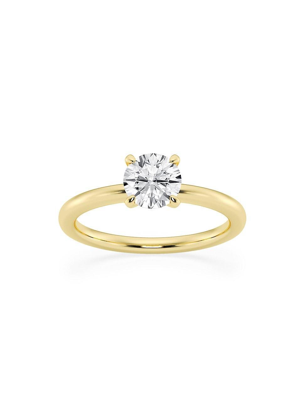 Womens 14K Yellow Gold & Round Lab-Grown Diamond Solitaire Ring/1.00-5.00 TCW Product Image