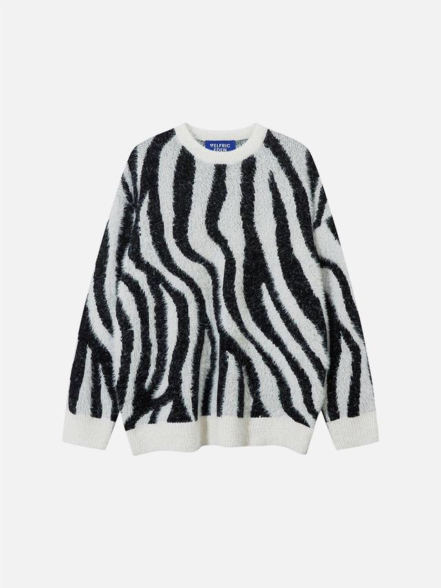 Aelfric Eden Zebra Pattern Oversized Sweater Product Image