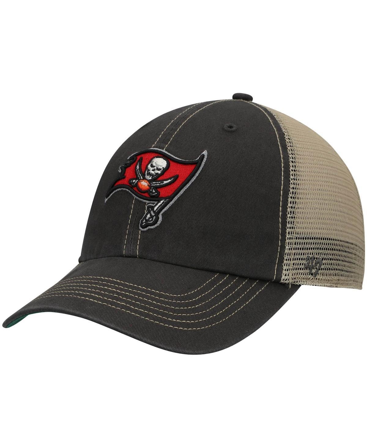 Mens 47 Pewter/Natural Tampa Bay Buccaneers Trawler Trucker Clean Up Snapback Hat Product Image