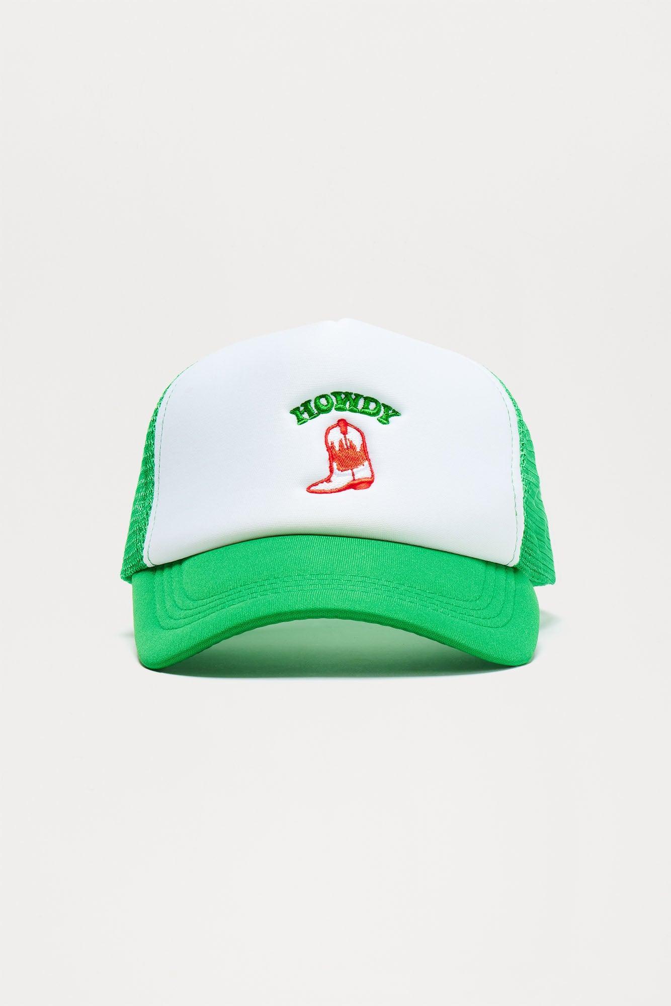 Howdy Cowboy Trucker Hat - Green/combo Product Image