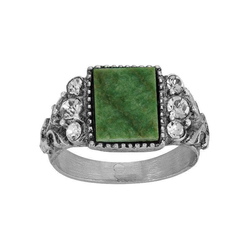 1928 Carnelian Ring, Womens, Silver Green Product Image