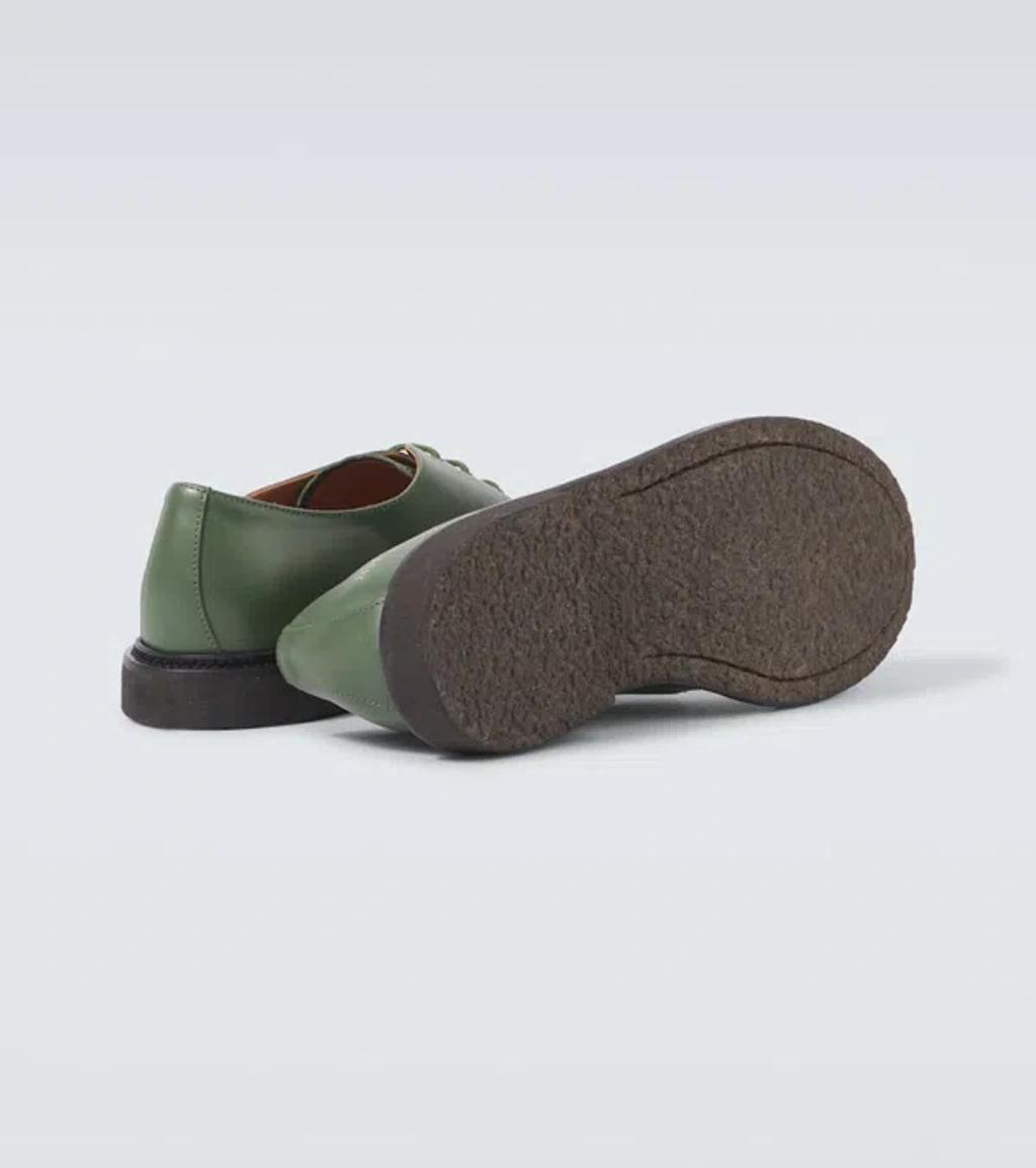 COMMON PROJECTS Officers Leather Derby Shoes In Green Product Image