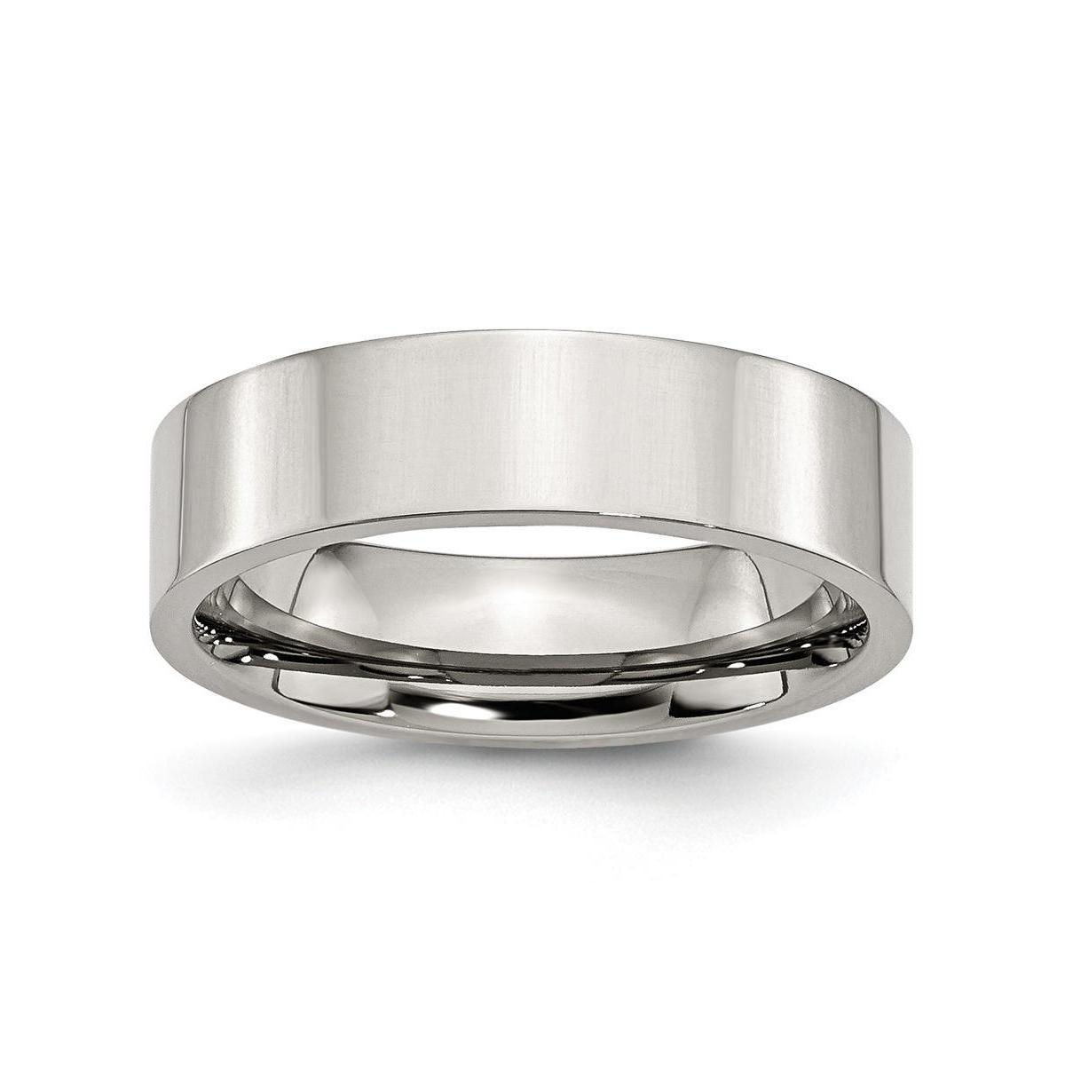 Chisel Stainless Steel Polished 6mm Flat Band Ring Product Image