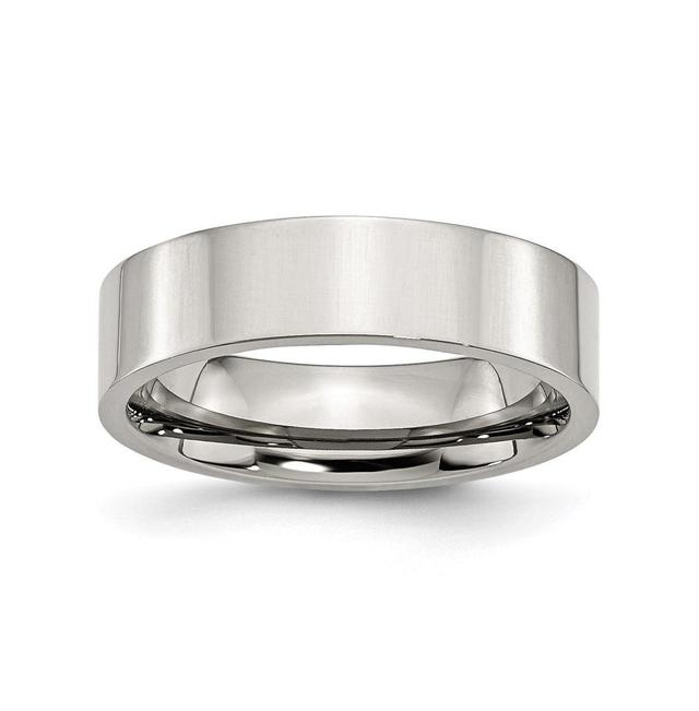 Chisel Stainless Steel Polished 6mm Flat Band Ring Product Image